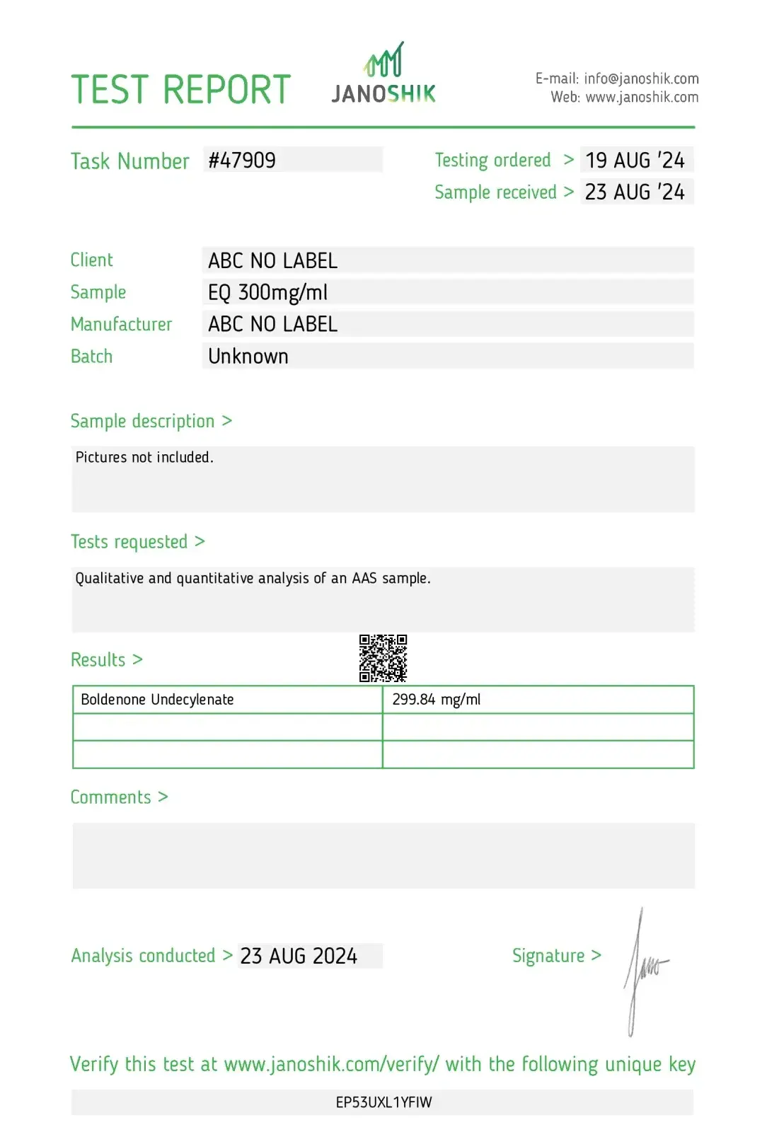 equipoise 300 lab quality results