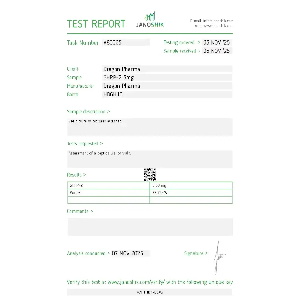 ghrp-2 5 mg lab quality results