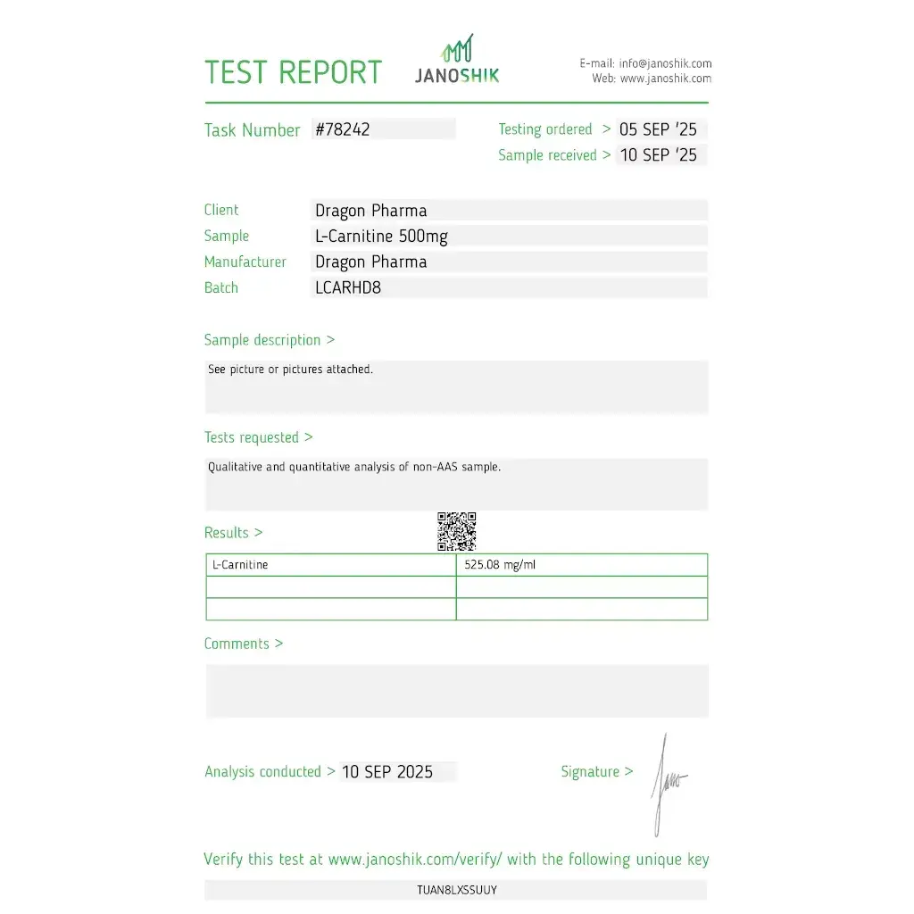 l-carnitine lab quality results