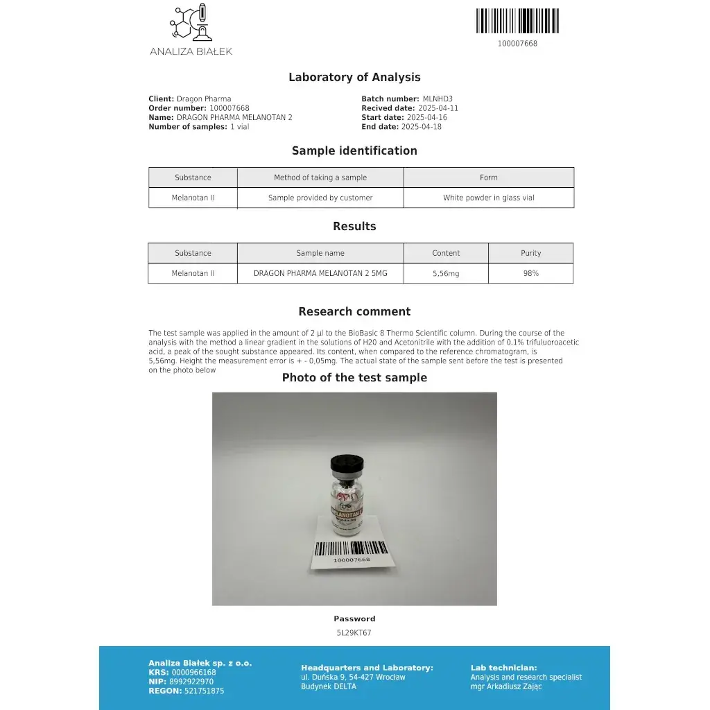 melanotan 2 5mg lab quality results