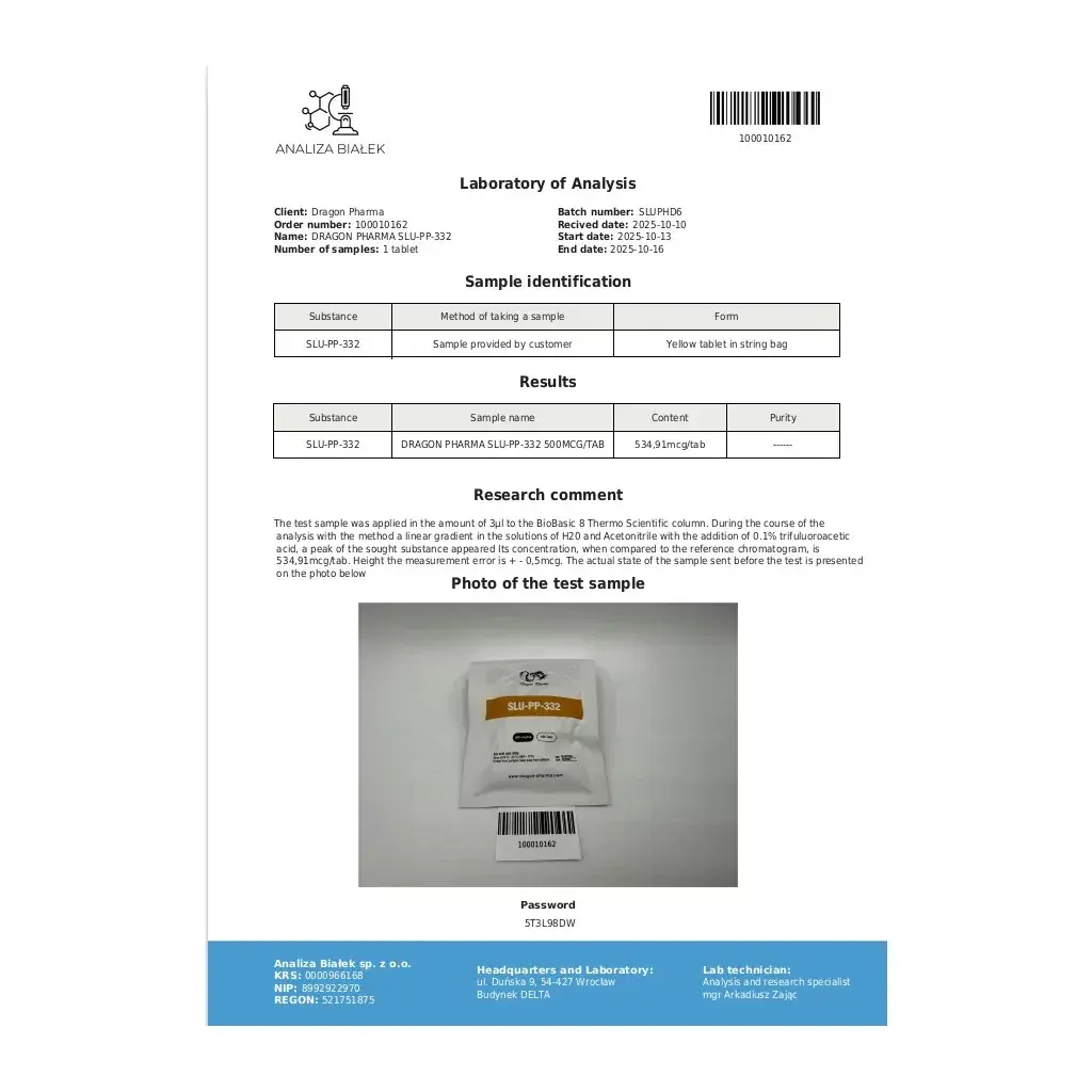 slu-pp-332 lab quality results