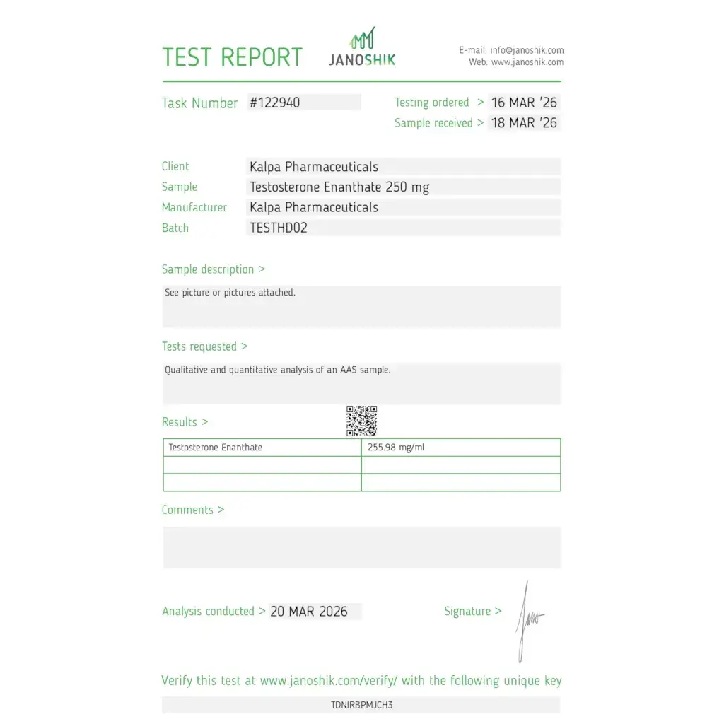 testoxyl enanthate lab quality results