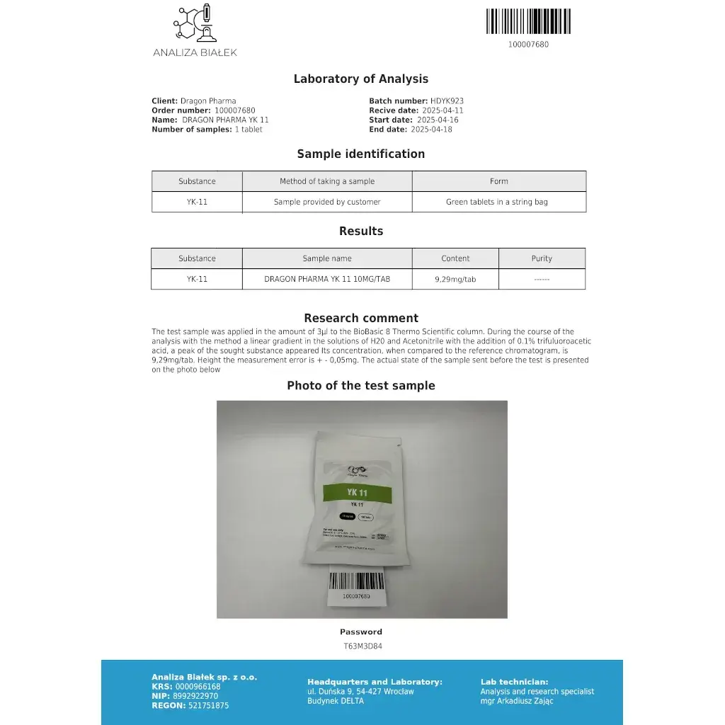 yk 11 lab quality results